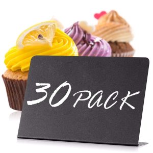 30 Pack Mini Chalkboard Signs 4 x3  for Food   Buffet   Tables   Small Chalkboard Sign   Mini Chalkboard Signs for Food   Table Chalkboard Signs   Mini Blackboard Signs for Food Buffet   Food Cards
