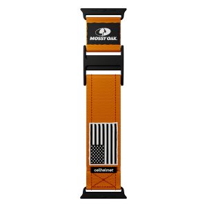 Mossy Oak by cellhelmet WB-011 Premium Nylon Band for Apple Watch 44/45/46/49 mm (Regular; Orange)