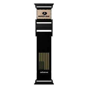 Mossy Oak by cellhelmet WB-008 Premium Nylon Band for Apple Watch 44/45/46/49 mm (Regular; Black)