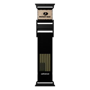 Mossy Oak by cellhelmet WB-009 Premium Nylon Band for Apple Watch 44/45/46/49 mm (Large; Black)