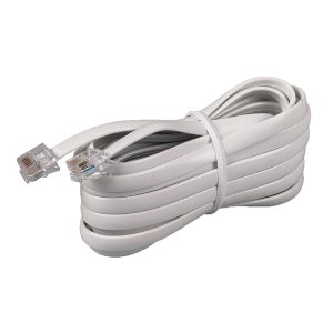 RCA TP231WHR TP231WHR Flat Phone Line Cord, 15 Ft., White