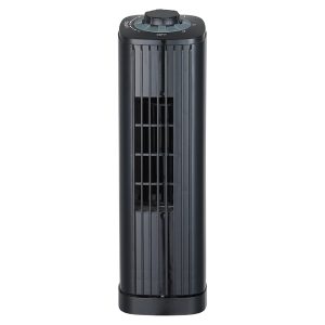 Optimus F-7348BK-F 14-In. Portable Oscillating Ultra-Slim Desktop Mini Tower Fan with 3 Speeds, 550 CFM, 70deg Oscillation, 50 Watts, 72-In. Cord (Black)
