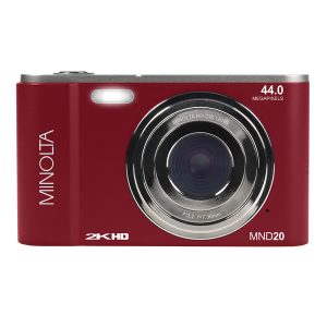 Minolta MND20-R MND20 16x Digital Zoom 44 MP/2.7K Quad HD Digital Camera (Red)