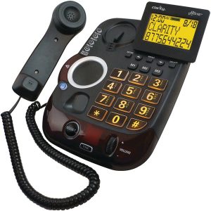 Clarity 54505.001 1-Corded Handset AltoPlus 53-dB Amplified Phone System for Landline, Large Display, Big Buttons, Extra-Loud Ringer, and Big Visual Ringer