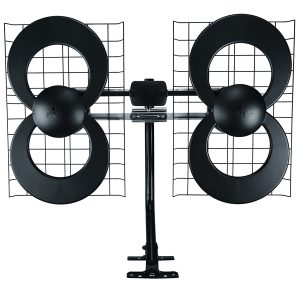 Antennas Direct C4-CJM ClearStream 4 UHF Indoor Outdoor TV Antenna, Multi-Directional, 70+ Mile Range, 4K 8K UHD, NEXTGEN TV - with 20-In. Mast, Reflectors