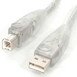10' Transparent USB Cable AB