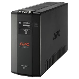 APC BX850M 8-AC Outlet 850-VA/510-Watt Line-Interactive Back-UPS Pro Compact Tower with 1,103-Joules Surge Protection, LCD Screen, AVR, 6-Ft. Cord, BX850M