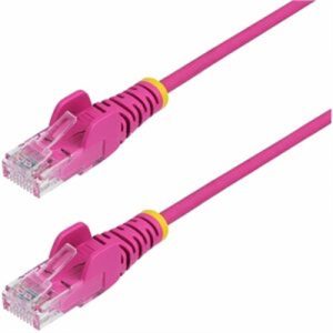 9in Pink Slim CAT6 Cable
