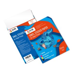 Printable Vinyl Sticker Paper   Waterproof Decal Paper for Inkjet Printer   75 Self Adhesive Sheets   Glossy White   Standard Letter Size 8.5 x11