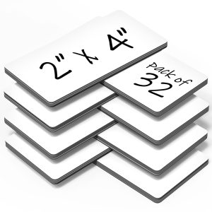 32 Pack Dry Erase Magnetic Labels 2x4 in   Magnetic Name Tags for Classroom Lockers School Bus   Classroom Magnets for Names   Magnet Labels for Whiteboard   Magnetic Name Plates for Classroom Blanked