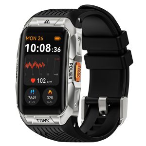 KOSPET P-XU001-S TANK X2 Ultra GPS Smartwatch with 1.64-In. AMOLED Touch Screen, Bluetooth, 170+ Sports Modes, and Military Grade Protection (Silver)