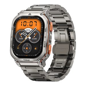 KOSPET P-MUS002-S TANK M3 Ultra GPS Smartwatch with 1.96-In. AMOLED Touch Screen, Bluetooth, 170+ Sports Modes, Military Grade Protection, and 2 Bands (Silver)