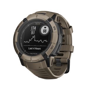 Garmin 010-02805-12 Instinct 2X Solar Tactical Edition GPS Smartwatch with 50-mm Case, Bluetooth, Military Grade Protection, and 10 ATM Water Rated (Coyote Tan)