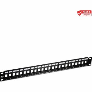 TRENDnet 24-Port Blank Keystone 1U Patch Panel, 1U 19" Metal Rackmount Housing, Recommended With TC-K25C6 & TC-K50C6 Cat6 Keystone Jacks (Sold Separately), Black, TC-KP24