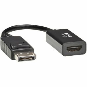 Eaton Tripp Lite Series DisplayPort to HDMI Active Adapter (M/F), Latching Connector, 4K 60 Hz, DP1.2, HDCP 2.2,Black, 6 in.