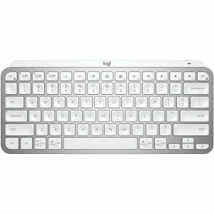 Logitech MX Keys Mini Minimalist Wireless Illuminated Keyboard, Compact, Bluetooth, USB-C, Pale Gray