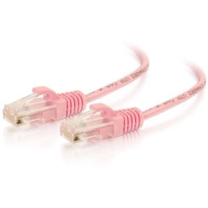 C2G 1ft Cat6 Snagless Unshielded (UTP) Slim Ethernet Cable - Cat6 Network Patch Cable - PoE - Pink