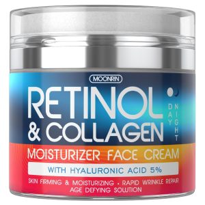 Retinol Cream for Face   Collagen and Retinol Moisturizer with Hyaluronic Acid Day Night Anti Aging Retinol Face Moisturizer for Women Men Collagen Cream for Face Reduces Wrinkles Dryness 1.85 Oz