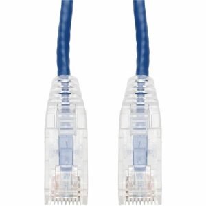 AddOn 7ft Blue CAT 6A Slim PVC Ethernet Cable Snagless Clear-Claw RJ-45 M/M