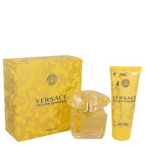Versace Gift Set -- 3 oz Eau De Toilette Spray + 3.4 oz Body lotion for Women