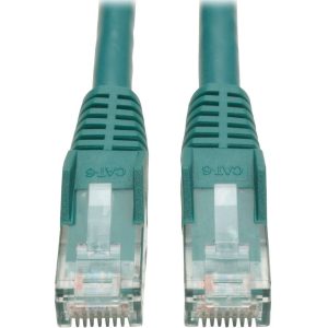 Eaton Tripp Lite Series Cat6 Gigabit Snagless Molded (UTP) Ethernet Cable (RJ45 M/M), PoE, Green, 6-in. (15.24 cm)