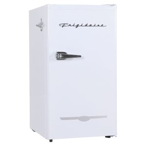 Frigidaire EFR376-B-WHITE 3.2-Cu.-Ft. 65-Watt Retro Bar Fridge with Side Bottle Opener (White)