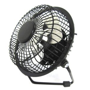 Optimus F-4048 4-In. Portable Personal Mini Fan, Single Speed, 37 CFM, 1 Blade, 360deg Tilt, 2.5 Watts, USB/AC Powered, 48-In. USB Cable