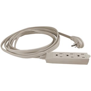 STANLEY 31125 CordMax Home and Office 3-Outlet Grounded Indoor Extension Cord with Low-Profile Plug (9 Ft.; Beige)