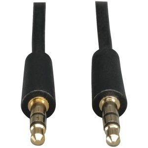 Tripp Lite by Eaton P312-003 3.5-mm Male/Male Stereo Cable for Microphones, Speakers, and Headphones, Black (3 Ft.)
