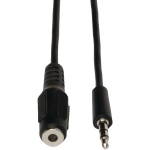 Tripp Lite by Eaton P311-006 3.5-mm Male/Female Stereo Audio Extension Cable for Speakers and Headphones, Black (6 Ft.)
