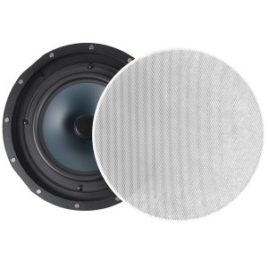 Dayton Audio CC80W Contractor Series CC80W 8-In. 50-Watt-RMS 2-Way In-Ceiling Speaker Pair with Polypropylene Woofer and Fixed PEI Dome Tweeter, 8 Ohms