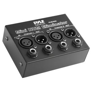 Pyle PHE400 2-Channel Mini 60-Hz AC Hum Eliminator Box with XLR and TRS Inputs/Outputs, PHE400