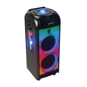 Gemini GPLT-360 GPLT Series 360deg Portable Bluetooth True Wireless Speaker System with LED Lights, Microphone, and Remote, Black, GPLT-360