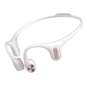 Mojawa RA-WE-GL-01 Run Air/Mojo 2 Bluetooth Bone-Conduction Waterproof Open-Ear Headphones with Microphone for Running, Cycling, and Workouts (White)