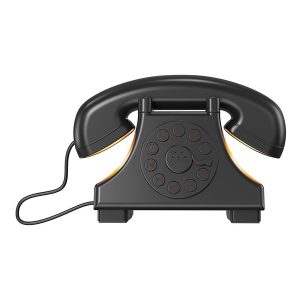 Priority Products 51811135B Retro Telephone-Shaped Sleeping Machine with Bluetooth Speaker and Night-Light (Black)