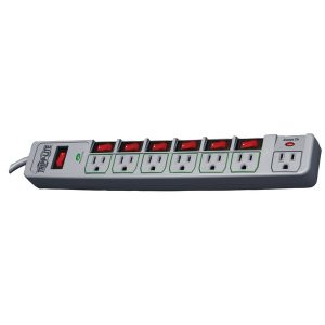 Tripp Lite by Eaton TLP76MSG 7-AC Outlet 1,080-Joules ECO-Surge Energy-Saving Surge Protector Power Strip, 6-Ft. Cord with Straight Plug (Gray)