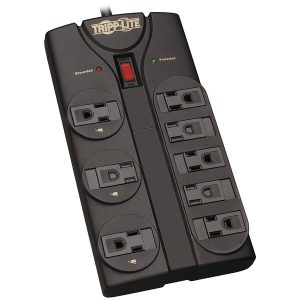 Tripp Lite by Eaton TLP808B 8-AC Outlet 1,440-Joules Protect It! Surge Protector Power Strip with Child Covers, 8-Ft. Cord with Right-Angle Plug, TLP808B