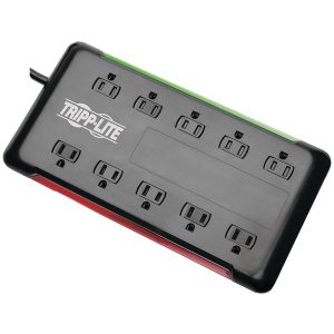 Tripp Lite by Eaton TLP1006B 10-AC Outlet 2,880-Joules Protect It! Surge Protector Power Strip with Sliding Covers, 6-Ft. Cord, TLP1006B