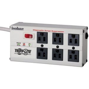 Tripp Lite by Eaton ISOBAR6 ULTRA 6-AC Outlet 3,330-Joules Isobar Metal Surge Protector Power Strip, 6-Ft. Cord with Right-Angle Plug, ISOBAR6ULTRA
