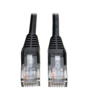 Tripp Lite by Eaton N001-025-BK CAT-5/5E Snagless Molded Solid UTP Ethernet Cable, Black (25 Ft.)