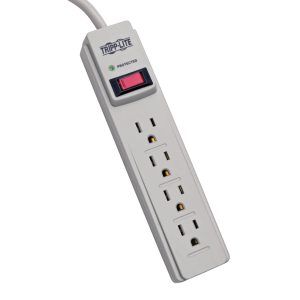 Tripp Lite by Eaton TLP404 4-AC Outlet 450-Joules Protect It! Home Computer Surge Protector Power Strip, 4-Ft. Cord with Straight Plug, TLP404