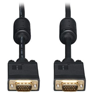 Tripp Lite by Eaton P502-006 1536/1080p VGA Male/Male HD15 High-Resolution RGB Coaxial Cable, Black, P502 (6 Ft.)