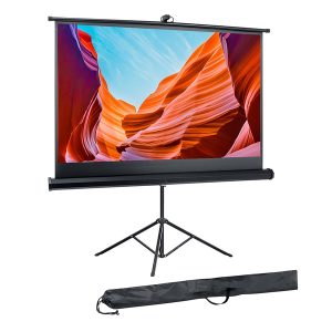 Pyle PRJTP60 60-In. Universal Floor-Standing Roll-up Projector Screen with Tripod Stand and Carrying Case