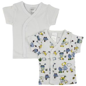 White Side Snap Short Sleeve Shirt - 2 Pack Cs_0200
