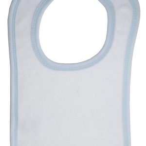 White Terry Bib With Blue Trim 1024wb