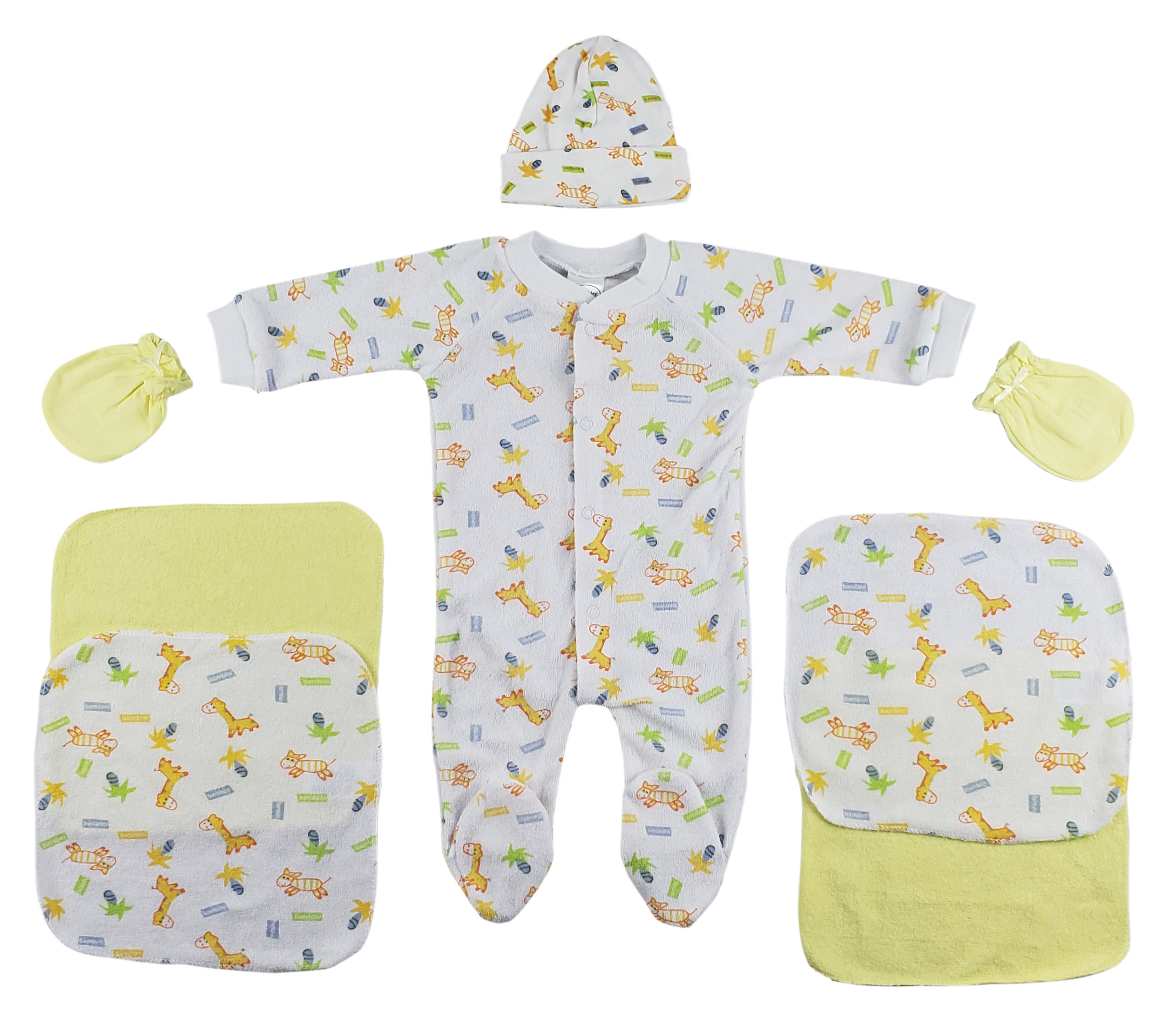 Sleep-n-play, Cap, Mittens And Washcloths - 7 Pc Set Cs_0032