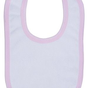 White Terry Bib With Pink Trim 1024wp