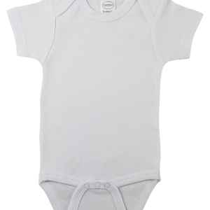 White Interlock Short Sleeve Onezies 0010bs