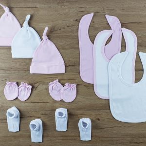10 Pc Set Of Bibs, Caps, Booties Ls_0642