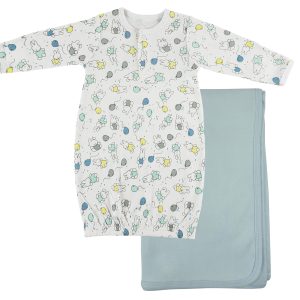 Print Infant Gown And Recieving Blanket Cs_0105